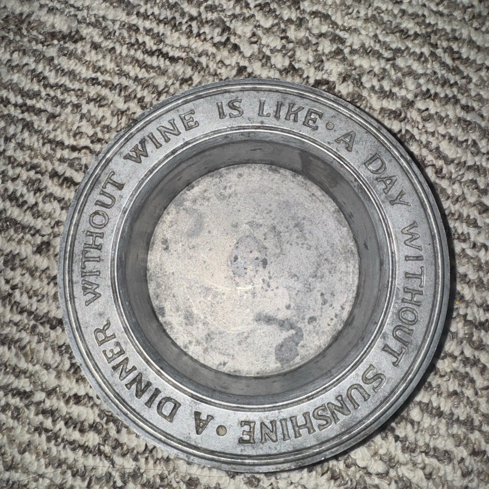 Pewter Wine Bottle Holder Coaster Wilton Armetale Columbia Pa. Silver